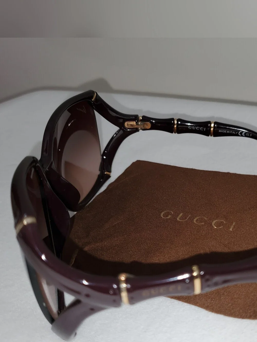 Gucci Men’s Black Sunglasses with Silver Accent